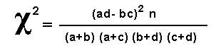 Formula del chi-quadrato