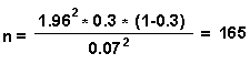 Formula per il calcolo della dimensione del campione